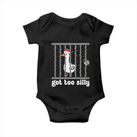 Funny Got Too Silly Christmas Baby Onesie Santa Goose Pun Humor Animal Lovers - Wonder Print Shop