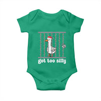 Funny Got Too Silly Christmas Baby Onesie Santa Goose Pun Humor Animal Lovers - Wonder Print Shop