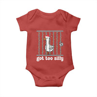 Funny Got Too Silly Christmas Baby Onesie Santa Goose Pun Humor Animal Lovers - Wonder Print Shop