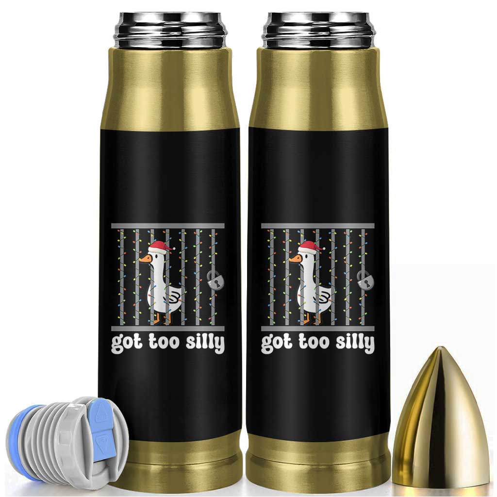 Funny Got Too Silly Christmas Bullet Tumbler Santa Goose Pun Humor Animal Lovers - Wonder Print Shop