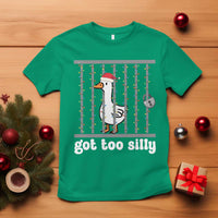 Funny Got Too Silly Christmas T Shirt Santa Goose Pun Humor Animal Lovers - Wonder Print Shop