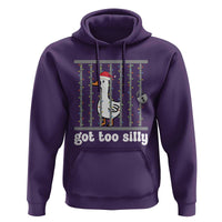 Funny Got Too Silly Christmas Hoodie Santa Goose Pun Humor Animal Lovers - Wonder Print Shop