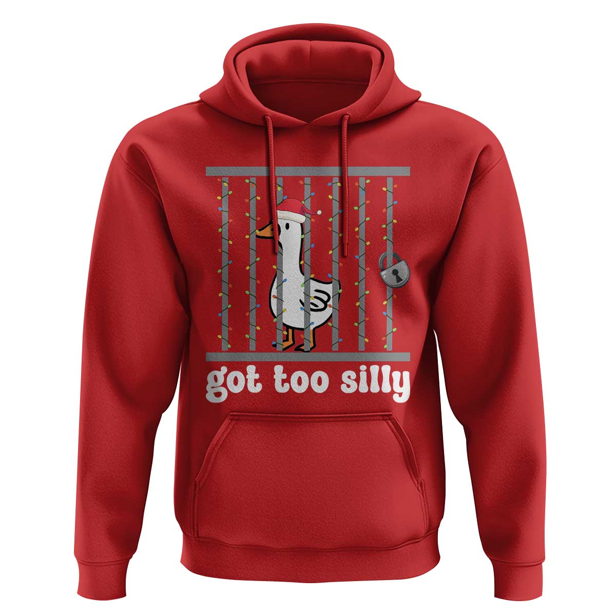 Funny Got Too Silly Christmas Hoodie Santa Goose Pun Humor Animal Lovers - Wonder Print Shop