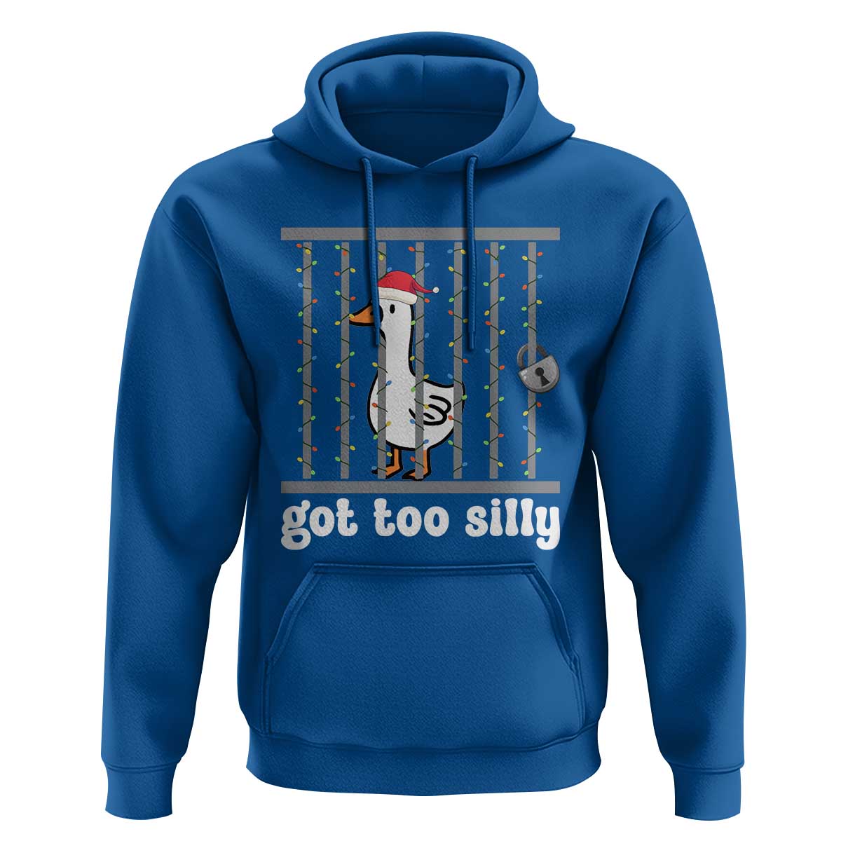 Funny Got Too Silly Christmas Hoodie Santa Goose Pun Humor Animal Lovers - Wonder Print Shop