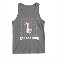 Funny Got Too Silly Christmas Tank Top Santa Goose Pun Humor Animal Lovers - Wonder Print Shop