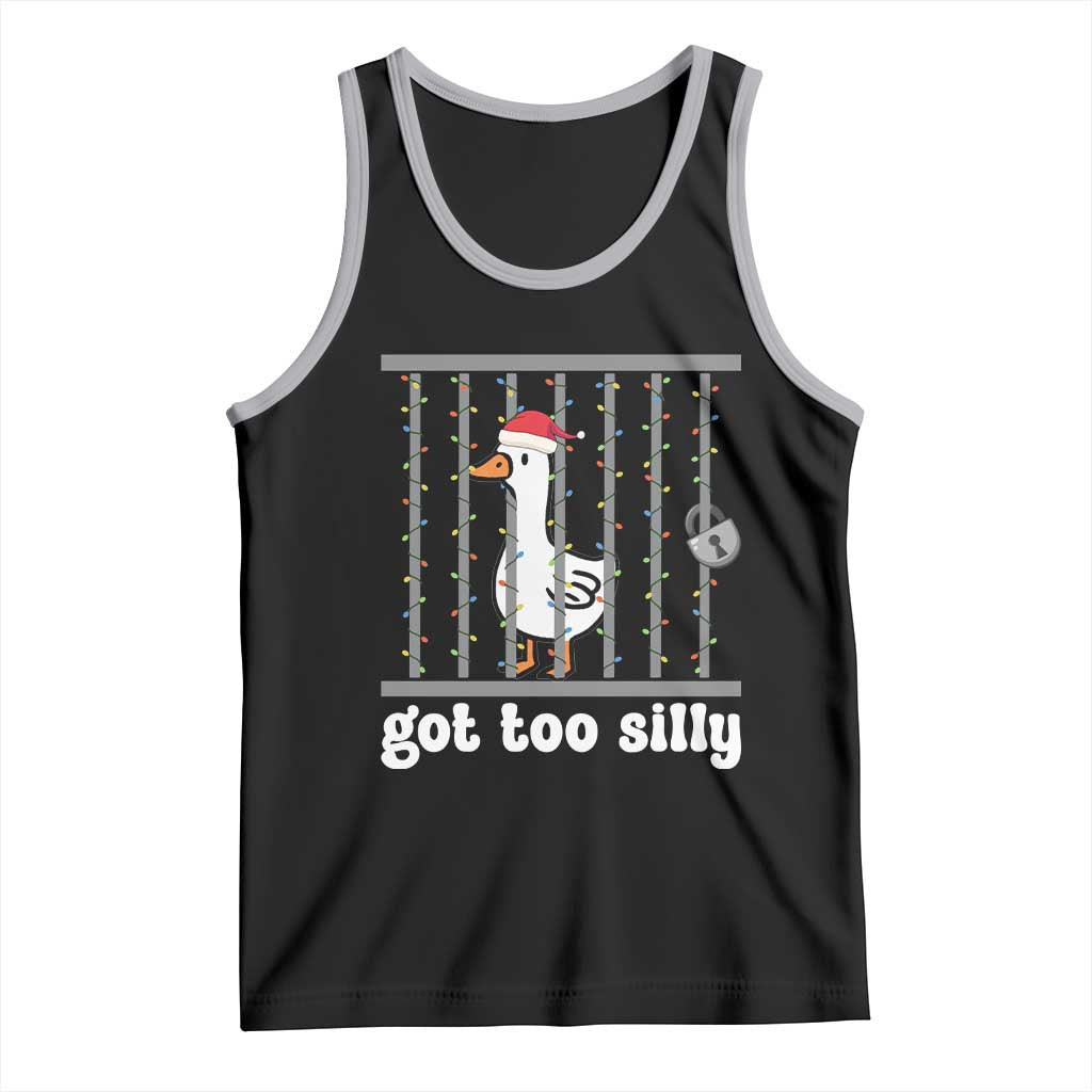 Funny Got Too Silly Christmas Tank Top Santa Goose Pun Humor Animal Lovers - Wonder Print Shop
