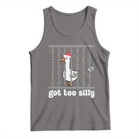 Funny Got Too Silly Christmas Tank Top Santa Goose Pun Humor Animal Lovers - Wonder Print Shop