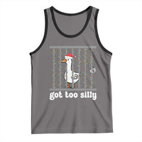 Funny Got Too Silly Christmas Tank Top Santa Goose Pun Humor Animal Lovers - Wonder Print Shop