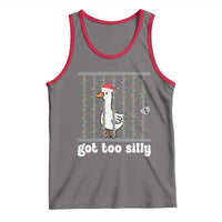 Funny Got Too Silly Christmas Tank Top Santa Goose Pun Humor Animal Lovers - Wonder Print Shop