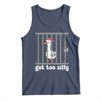 Funny Got Too Silly Christmas Tank Top Santa Goose Pun Humor Animal Lovers - Wonder Print Shop