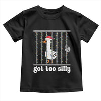 Funny Got Too Silly Christmas Toddler T Shirt Santa Goose Pun Humor Animal Lovers - Wonder Print Shop