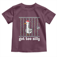 Funny Got Too Silly Christmas Toddler T Shirt Santa Goose Pun Humor Animal Lovers - Wonder Print Shop