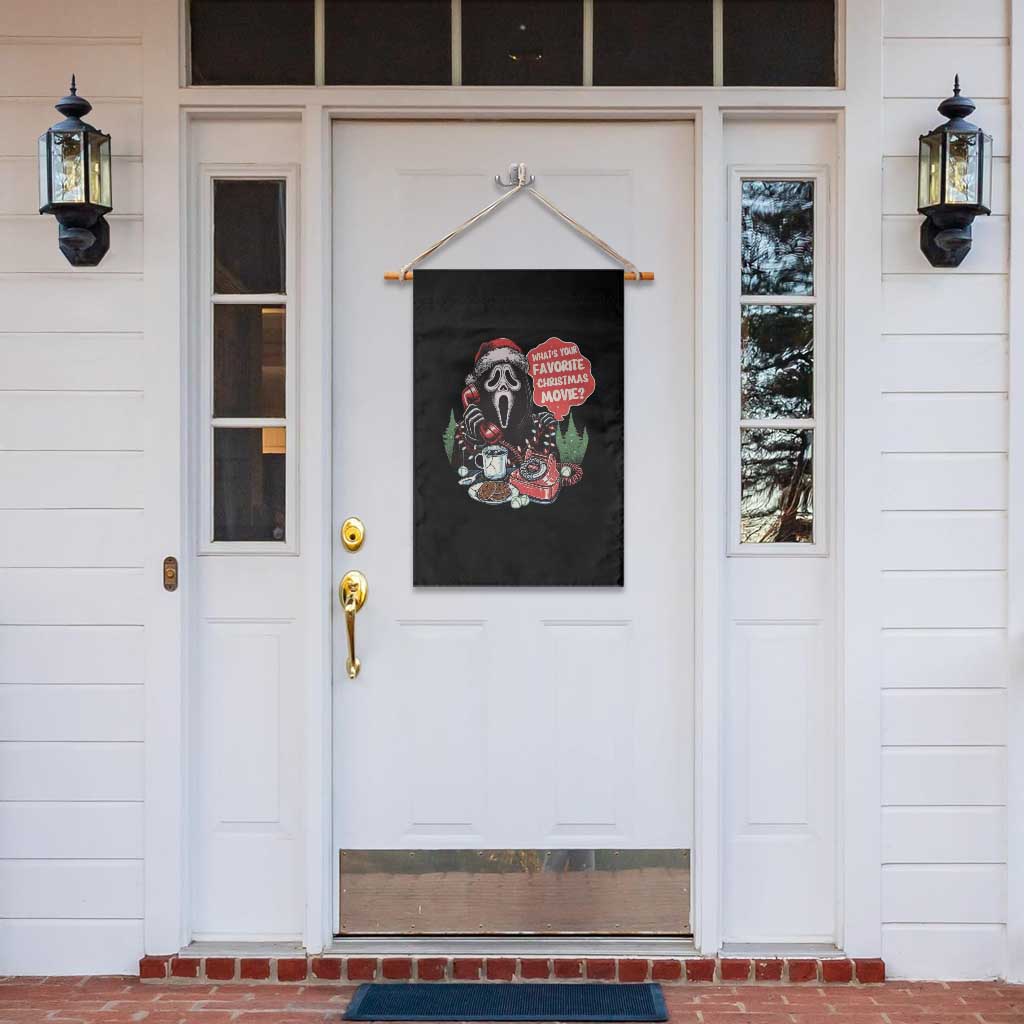 Funny Ghost Christmas Face Garden Flag Whats Your Favorite Christmas Movie Spooky Xmas - Wonder Print Shop