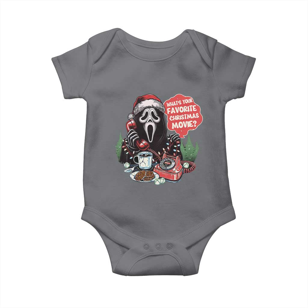 Funny Ghost Christmas Face Baby Onesie Whats Your Favorite Christmas Movie Spooky Xmas - Wonder Print Shop