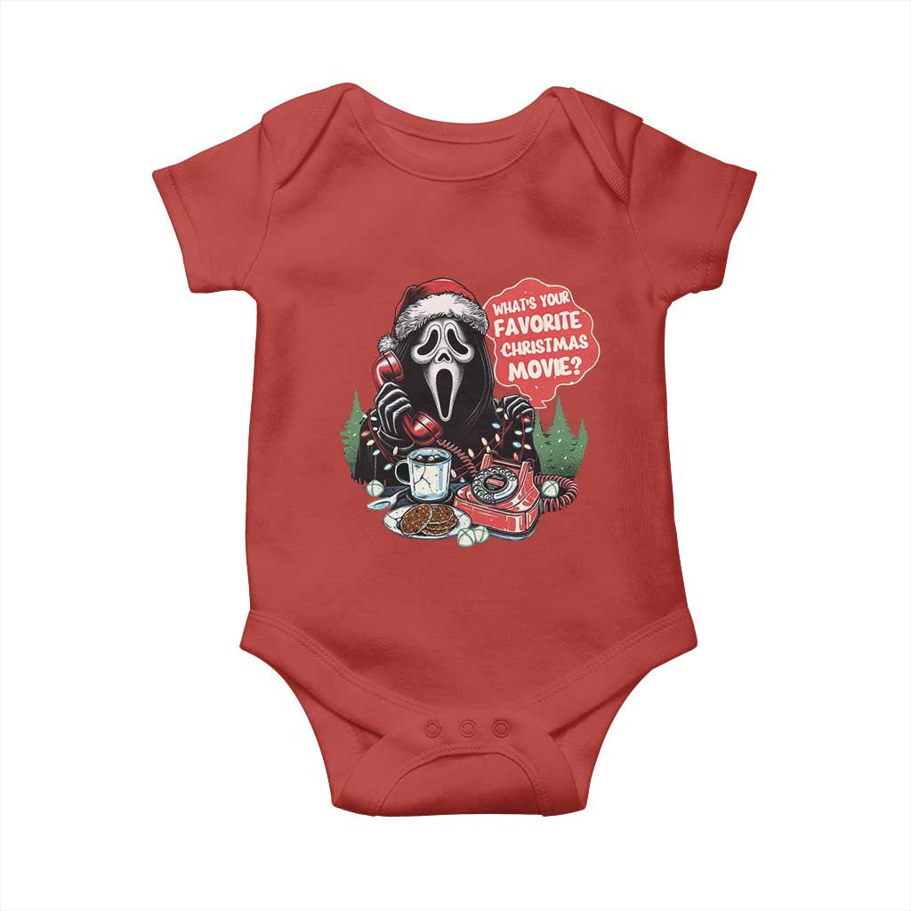 Funny Ghost Christmas Face Baby Onesie Whats Your Favorite Christmas Movie Spooky Xmas - Wonder Print Shop
