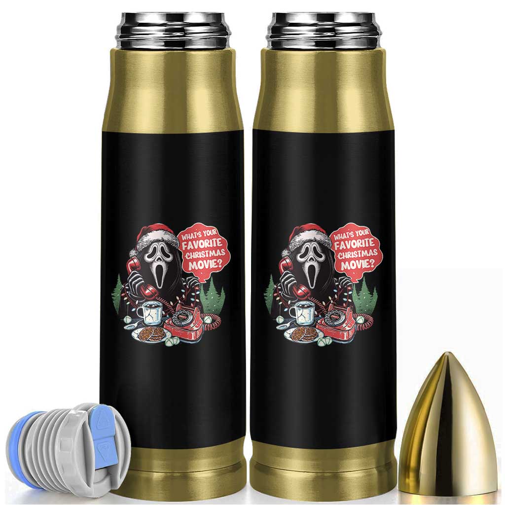 Funny Ghost Christmas Face Bullet Tumbler Whats Your Favorite Christmas Movie Spooky Xmas - Wonder Print Shop