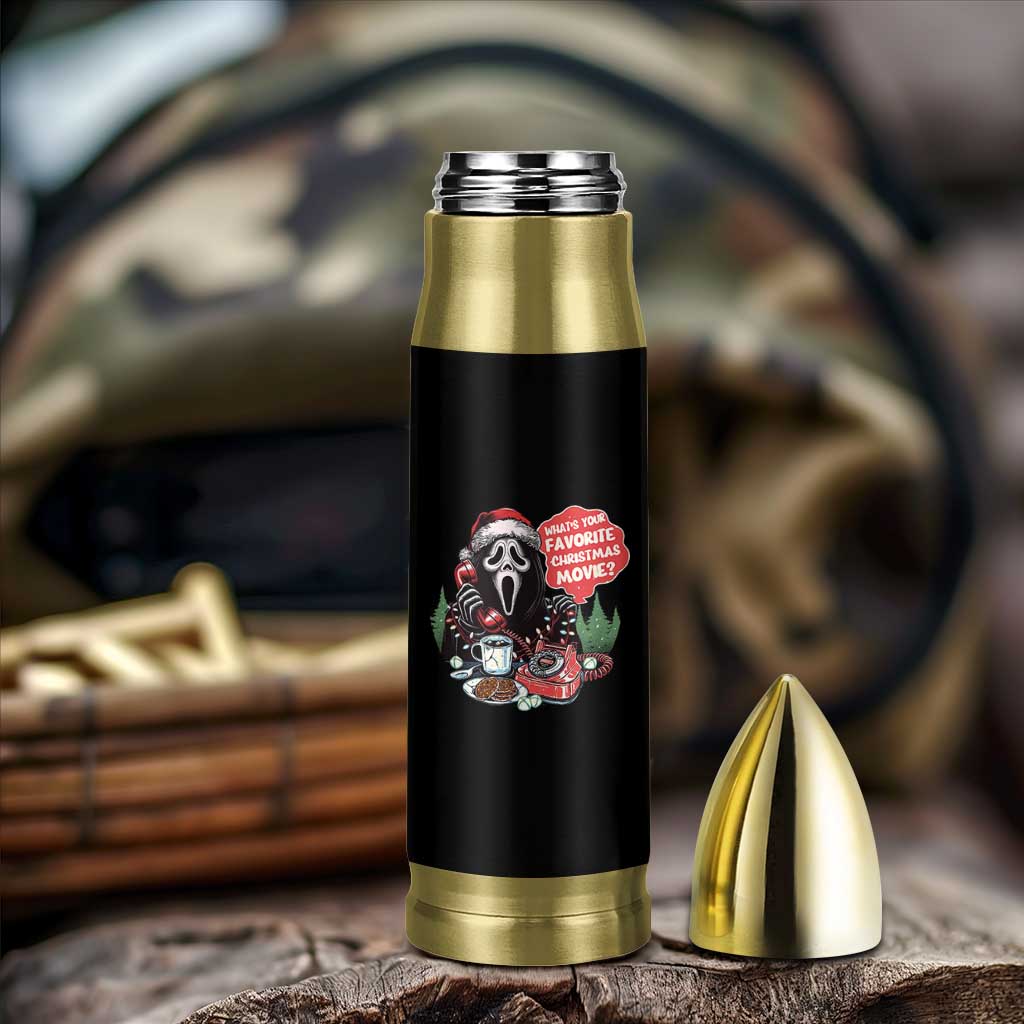 Funny Ghost Christmas Face Bullet Tumbler Whats Your Favorite Christmas Movie Spooky Xmas - Wonder Print Shop