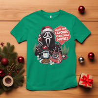 Funny Ghost Christmas Face T Shirt Whats Your Favorite Christmas Movie Spooky Xmas - Wonder Print Shop