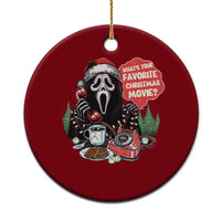 Funny Ghost Christmas Face Ceramic Ornament Whats Your Favorite Christmas Movie Spooky Xmas - Wonder Print Shop