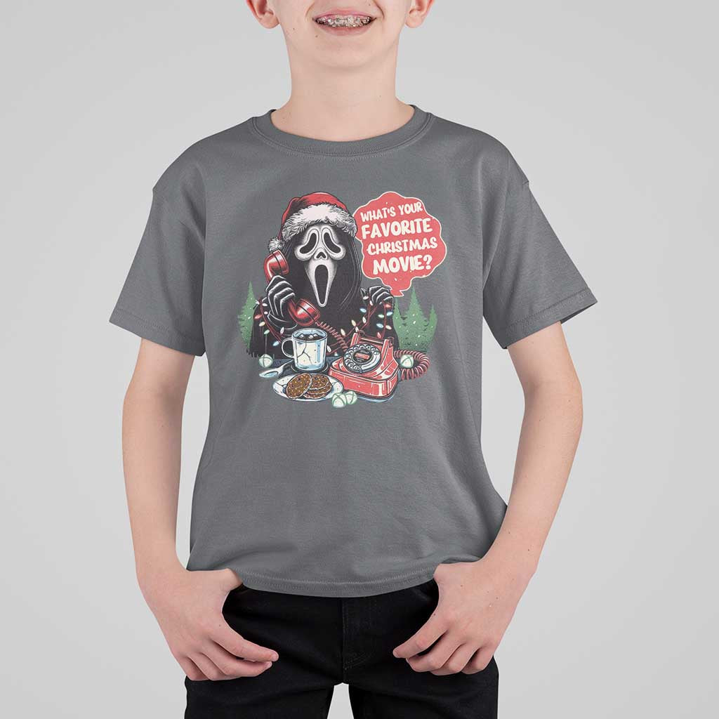 Funny Ghost Christmas Face T Shirt For Kid Whats Your Favorite Christmas Movie Spooky Xmas - Wonder Print Shop