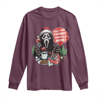 Funny Ghost Christmas Face Long Sleeve Shirt Whats Your Favorite Christmas Movie Spooky Xmas - Wonder Print Shop