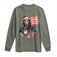 Funny Ghost Christmas Face Long Sleeve Shirt Whats Your Favorite Christmas Movie Spooky Xmas - Wonder Print Shop