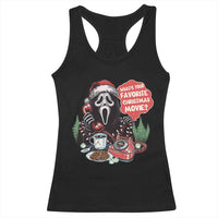 Funny Ghost Christmas Face Racerback Tank Top Whats Your Favorite Christmas Movie Spooky Xmas - Wonder Print Shop