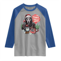 Funny Ghost Christmas Face Raglan Shirt Whats Your Favorite Christmas Movie Spooky Xmas - Wonder Print Shop