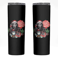 Funny Ghost Christmas Face Skinny Tumbler Whats Your Favorite Christmas Movie Spooky Xmas - Wonder Print Shop