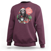 Funny Ghost Christmas Face Sweatshirt Whats Your Favorite Christmas Movie Spooky Xmas - Wonder Print Shop