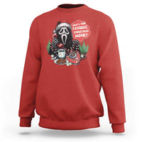 Funny Ghost Christmas Face Sweatshirt Whats Your Favorite Christmas Movie Spooky Xmas - Wonder Print Shop