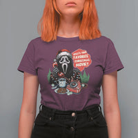 Funny Ghost Christmas Face T Shirt For Women Whats Your Favorite Christmas Movie Spooky Xmas - Wonder Print Shop
