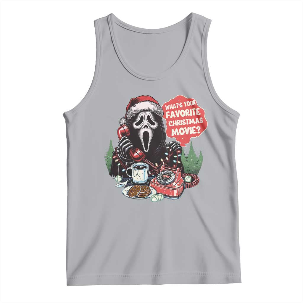Funny Ghost Christmas Face Tank Top Whats Your Favorite Christmas Movie Spooky Xmas - Wonder Print Shop