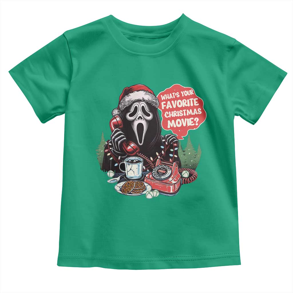 Funny Ghost Christmas Face Toddler T Shirt Whats Your Favorite Christmas Movie Spooky Xmas - Wonder Print Shop