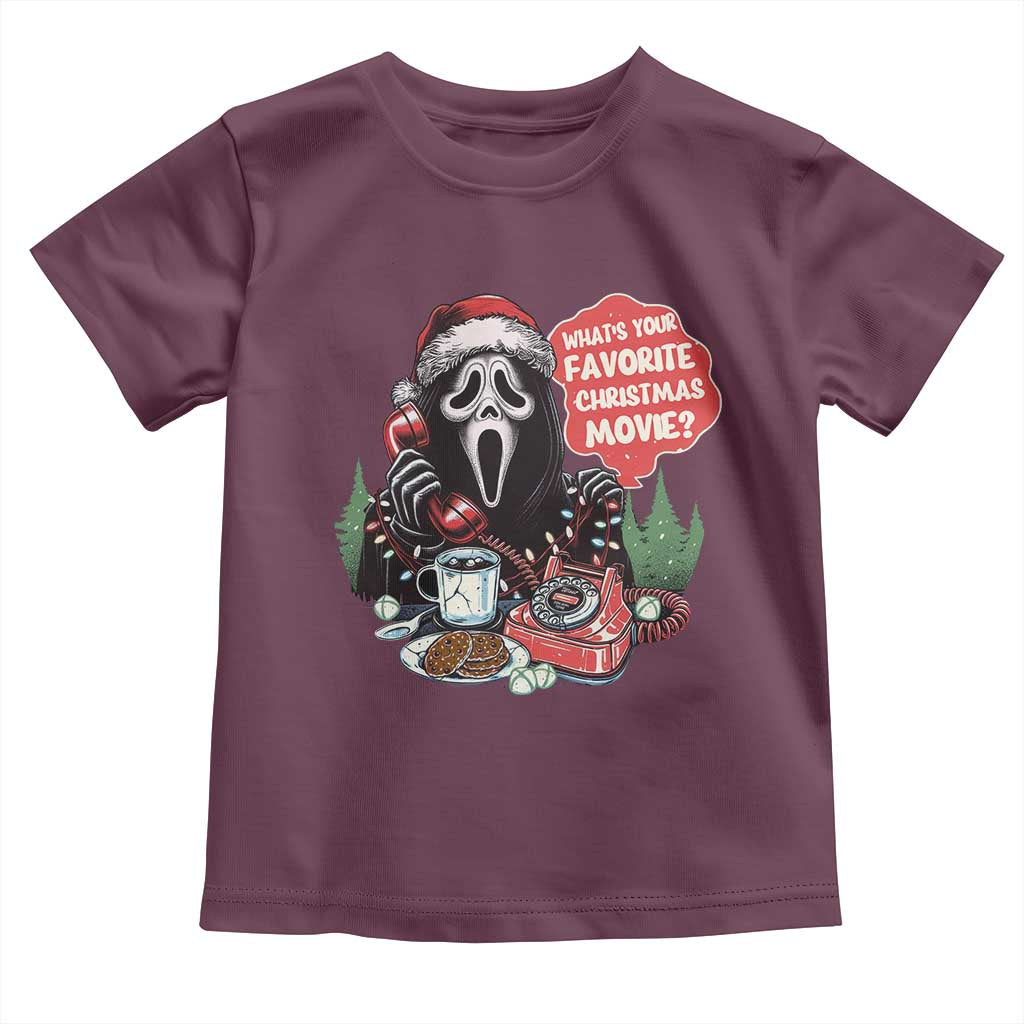 Funny Ghost Christmas Face Toddler T Shirt Whats Your Favorite Christmas Movie Spooky Xmas - Wonder Print Shop