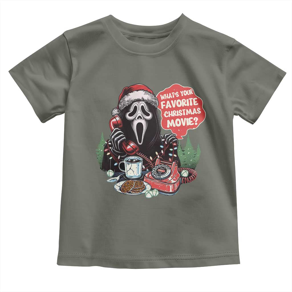 Funny Ghost Christmas Face Toddler T Shirt Whats Your Favorite Christmas Movie Spooky Xmas - Wonder Print Shop