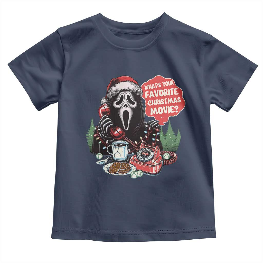 Funny Ghost Christmas Face Toddler T Shirt Whats Your Favorite Christmas Movie Spooky Xmas - Wonder Print Shop