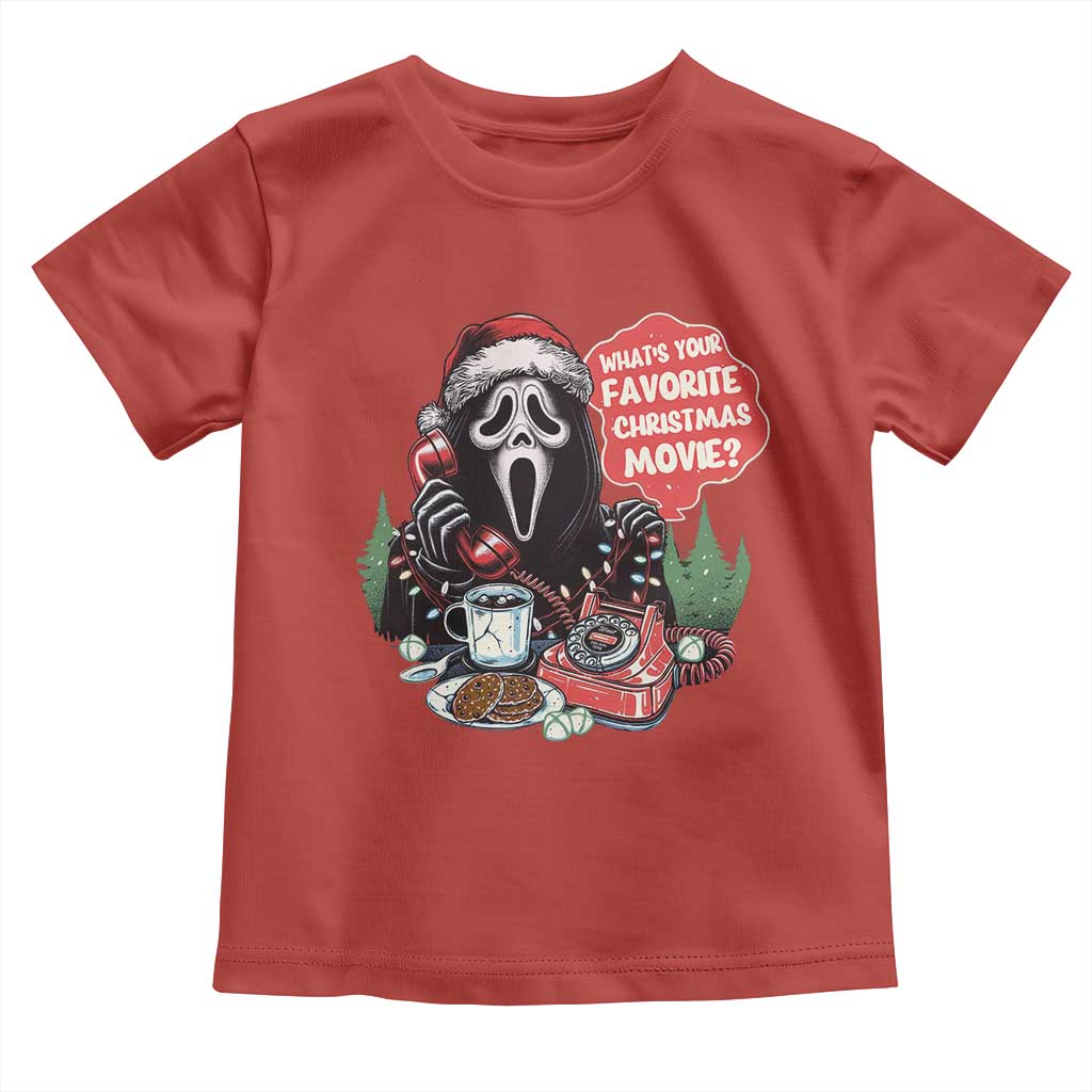 Funny Ghost Christmas Face Toddler T Shirt Whats Your Favorite Christmas Movie Spooky Xmas - Wonder Print Shop