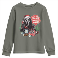 Funny Ghost Christmas Face Youth Sweatshirt Whats Your Favorite Christmas Movie Spooky Xmas - Wonder Print Shop