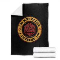 Funny RPG Gamer I Am Not Older I Leveled Up Throw Blanket Vintage D20 Tabletop - Wonder Print Shop