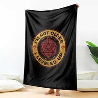 Funny RPG Gamer I Am Not Older I Leveled Up Throw Blanket Vintage D20 Tabletop - Wonder Print Shop