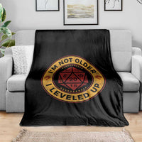 Funny RPG Gamer I Am Not Older I Leveled Up Throw Blanket Vintage D20 Tabletop - Wonder Print Shop
