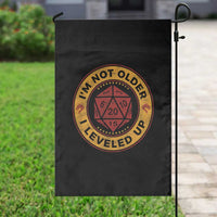 Funny RPG Gamer I Am Not Older I Leveled Up Garden Flag Vintage D20 Tabletop - Wonder Print Shop