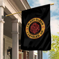 Funny RPG Gamer I Am Not Older I Leveled Up Garden Flag Vintage D20 Tabletop - Wonder Print Shop