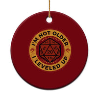 Funny RPG Gamer I Am Not Older I Leveled Up Ceramic Ornament Vintage D20 Tabletop - Wonder Print Shop