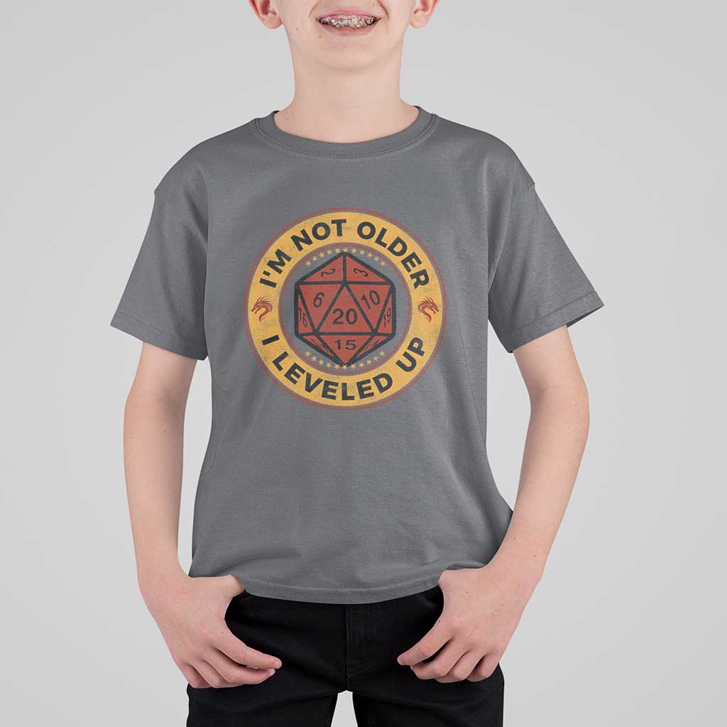 Funny RPG Gamer I Am Not Older I Leveled Up T Shirt For Kid Vintage D20 Tabletop - Wonder Print Shop
