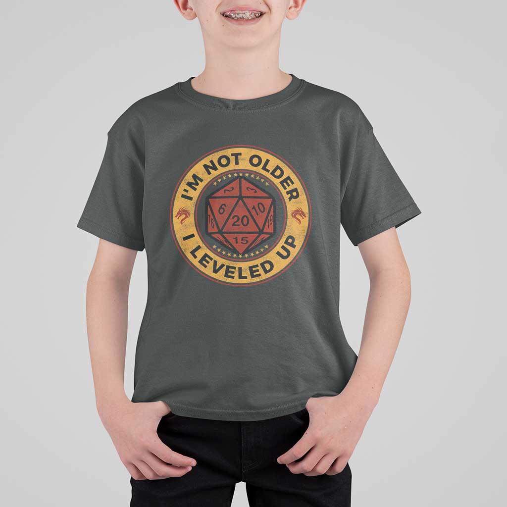Funny RPG Gamer I Am Not Older I Leveled Up T Shirt For Kid Vintage D20 Tabletop - Wonder Print Shop