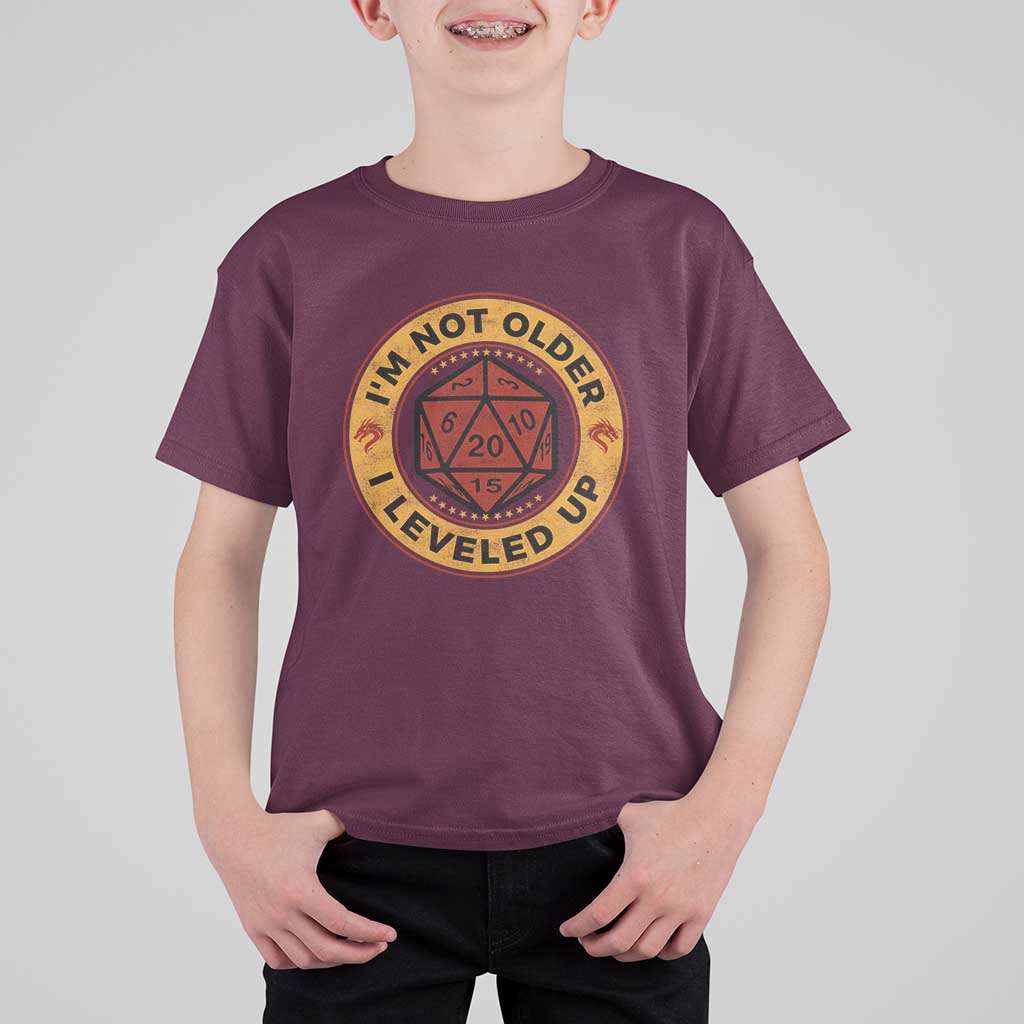 Funny RPG Gamer I Am Not Older I Leveled Up T Shirt For Kid Vintage D20 Tabletop - Wonder Print Shop