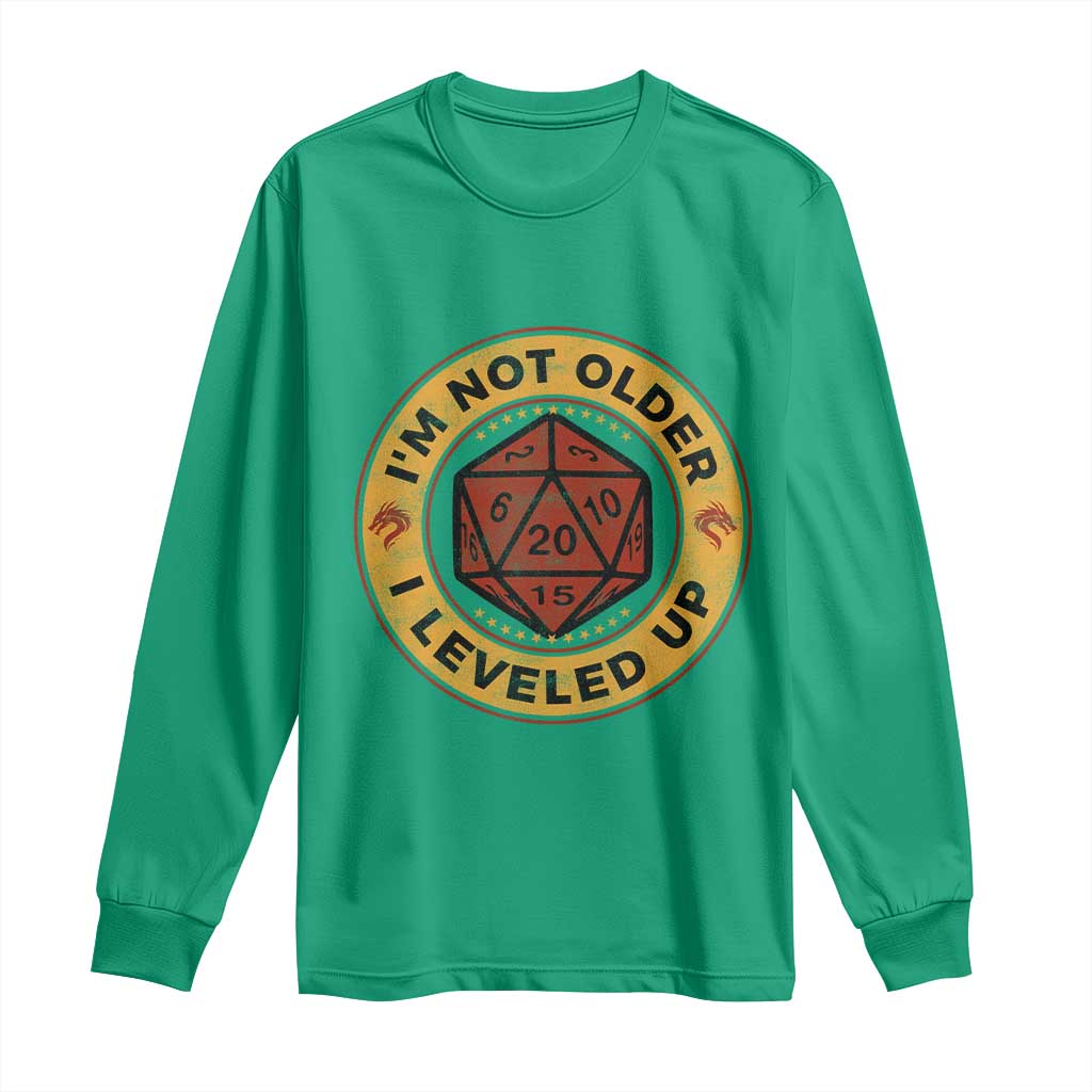Funny RPG Gamer I Am Not Older I Leveled Up Long Sleeve Shirt Vintage D20 Tabletop - Wonder Print Shop