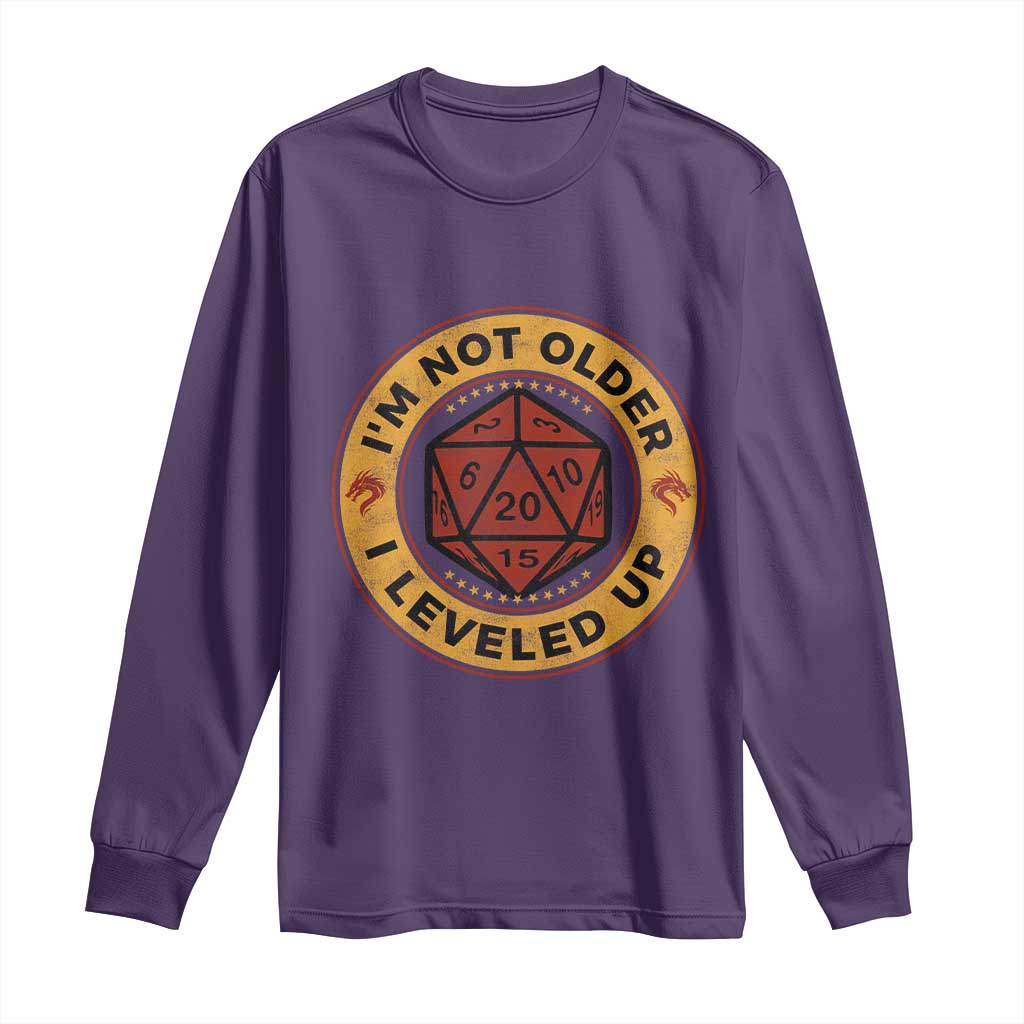 Funny RPG Gamer I Am Not Older I Leveled Up Long Sleeve Shirt Vintage D20 Tabletop - Wonder Print Shop